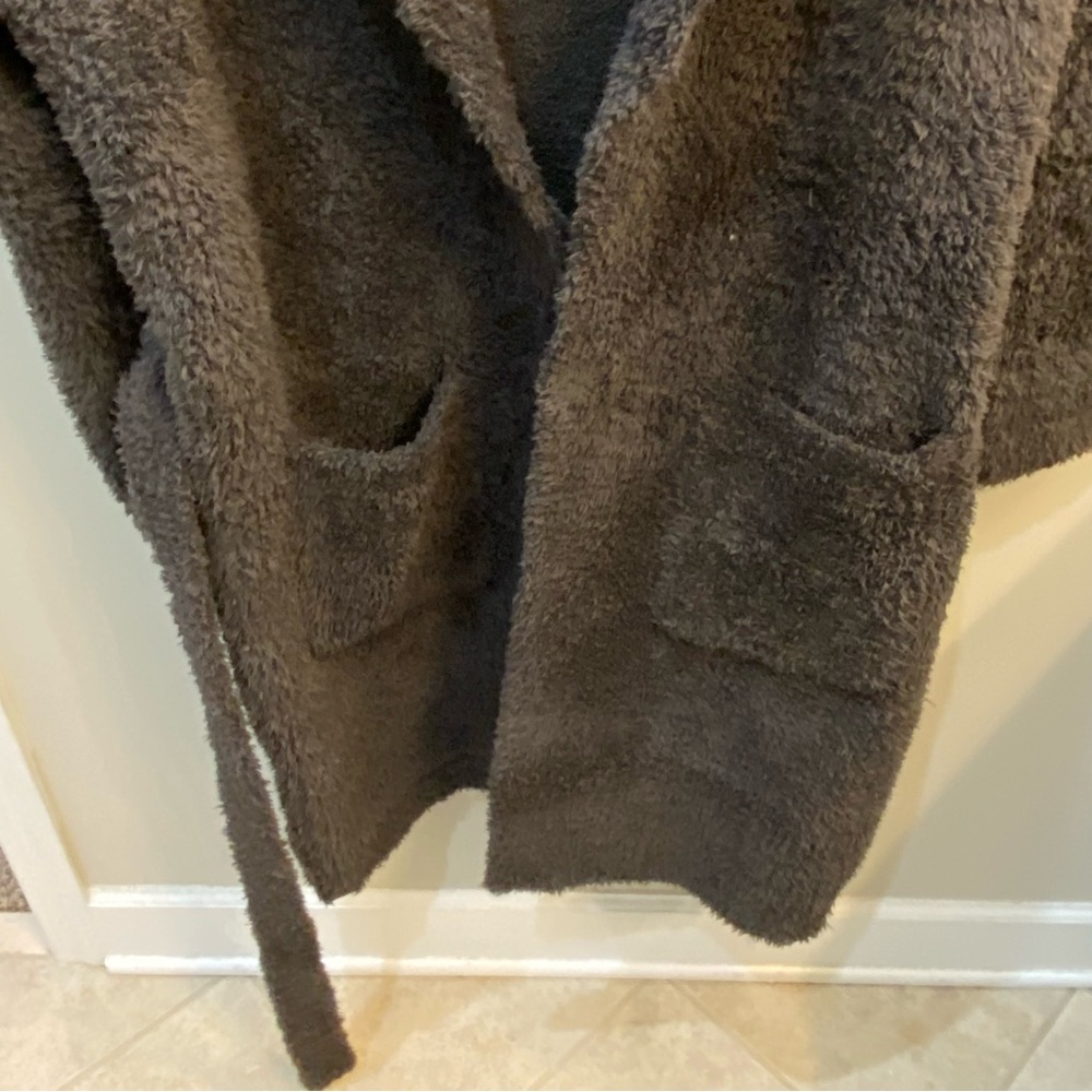 New Barefoot Dreams CozyChic Teddy Coat Coatigan Duster Cardigan Carbon Gray S/M - Picture 7 of 10
